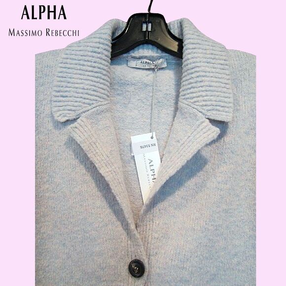ALPHA MASSIMO REBECCHI NEW Italian Mohair Cardigan Sweater 40/S - Picture 7 of 12